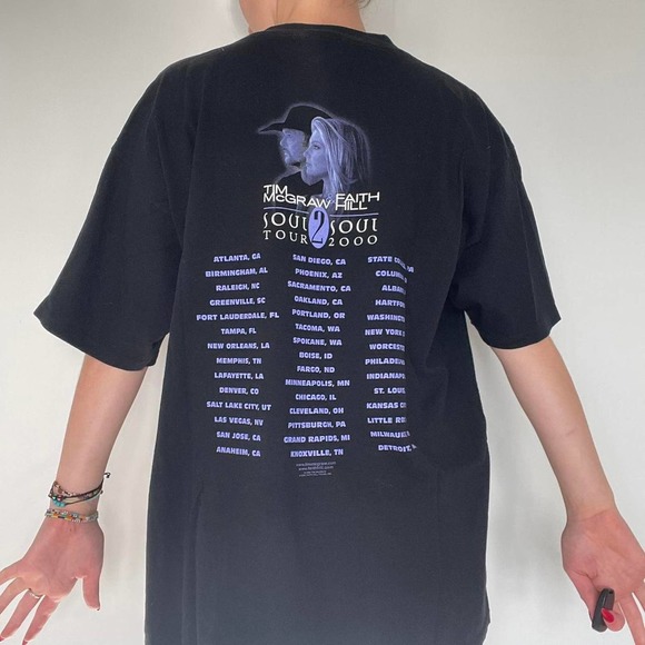 Y2k Tim McGraw / Faith Hill Soul 2 Soul Concert Tee - Picture 4 of 5